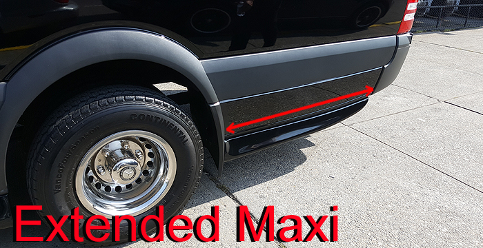 Custom Mercedes Sprinter  Van Side Skirts (2007 - 2018) - $390.00 (Part #MB-070-SS)